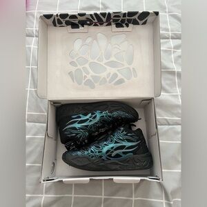 Puma Kids' Black and Blue Sneakers